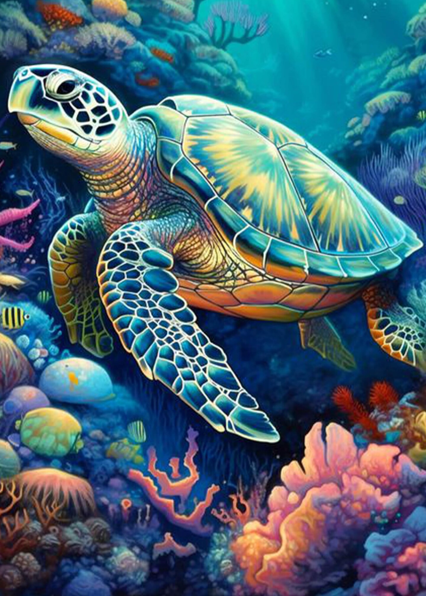 FOXKISS Sea Turtle Diamond Art Painting Kits for Adults, Full Drill ...