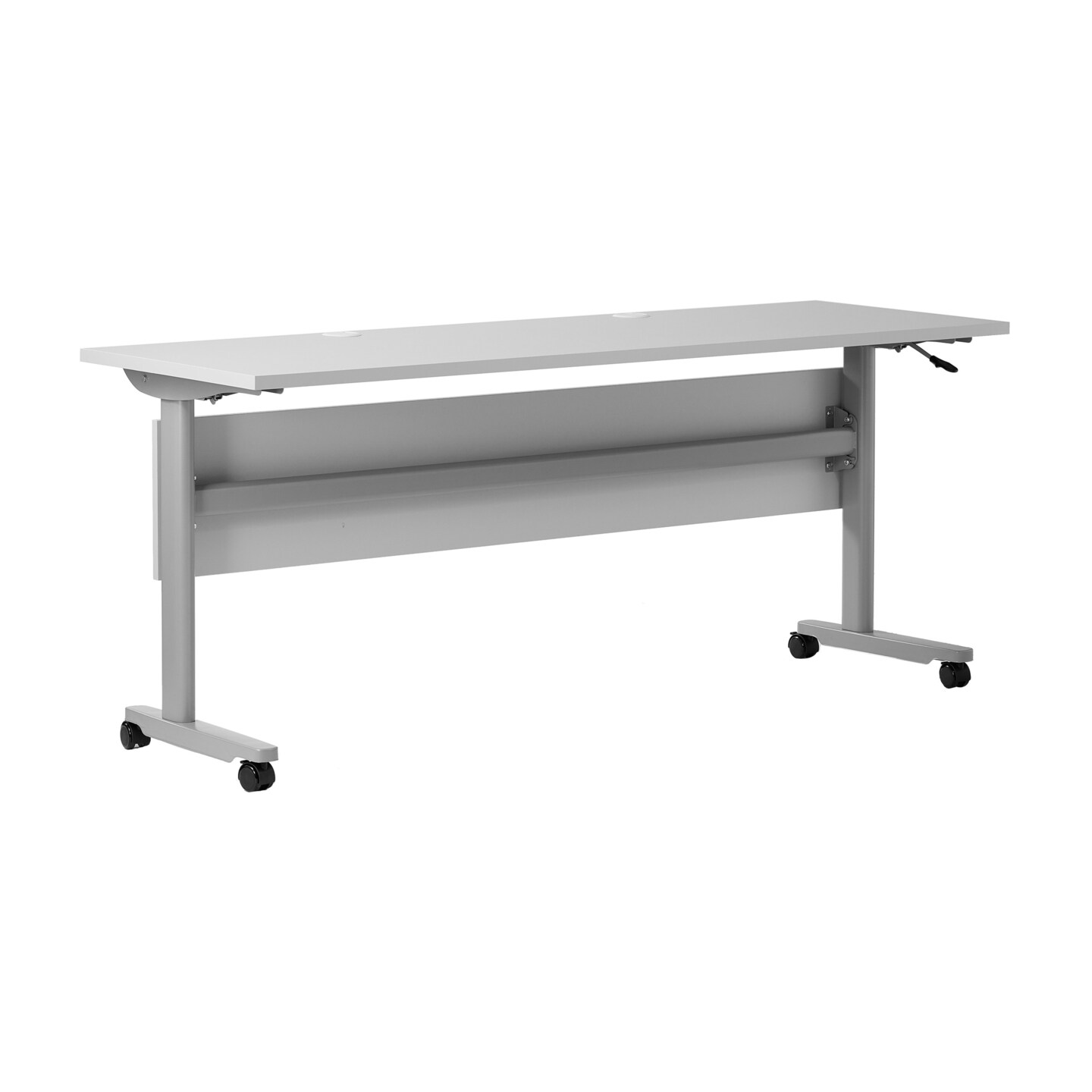 Emma and Oliver Hahn Heavy-Duty Flip Top Training Table with Nesting Design, Privacy Panel, T-Legs, Tabletop, Metal Frame