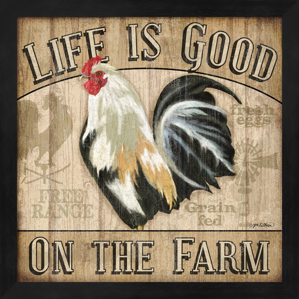 Country Rooster II by Jen Killeen 13&#x22; x 13&#x22; Framed Wall Art