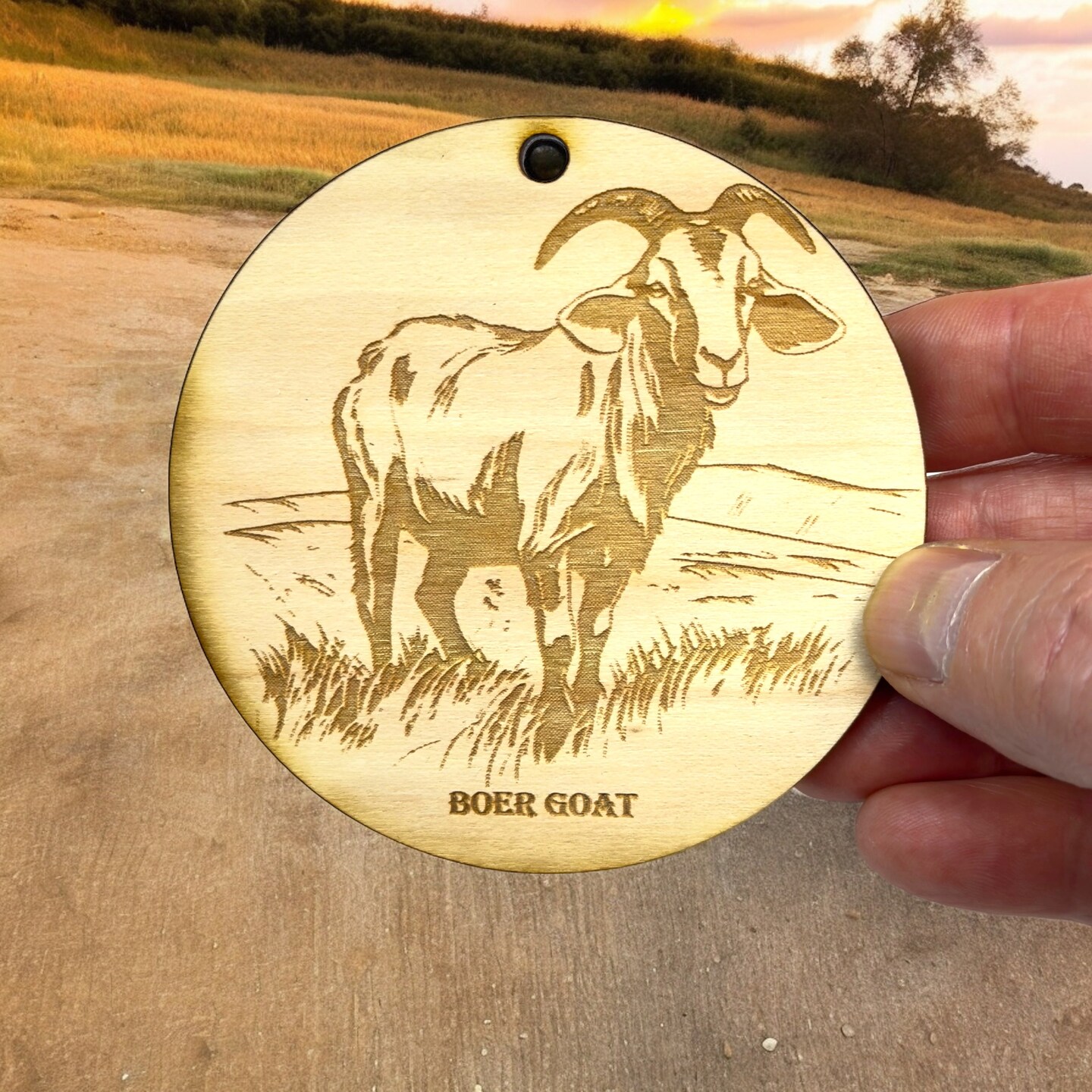 Ornament - Boer Goat Raw Wood