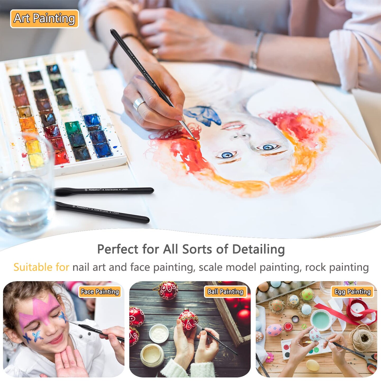 15 Pieces Detail Paint Brushes Set, Miniature Brushes for Fine Detailing & Art Painting - Acrylic, Oil, Watercolors & Paint by Number, Models, Face, Nail, Craft, Warhammer 40k