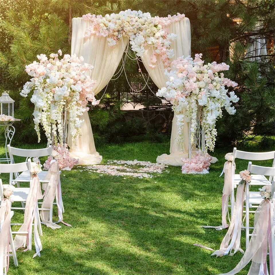 Heavy Duty Wooden Wedding Arch Backdrop Stand Garden Lawn Ceremony Background
