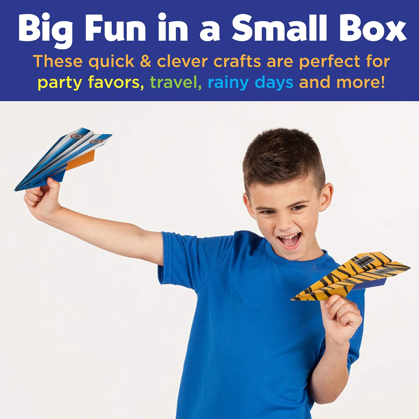 Paper Airplane Squadron - Create 20 Paper Airplanes, Crafts for Boys and Girls, Stocking Stuffers and Gift for Boys, Kids Activities for Ages 6-8+