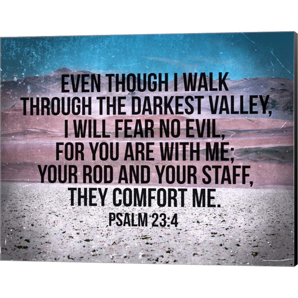 Psalm 23:4 by Inspire Me 20&#x22; x 16&#x22; Canvas Wall Art