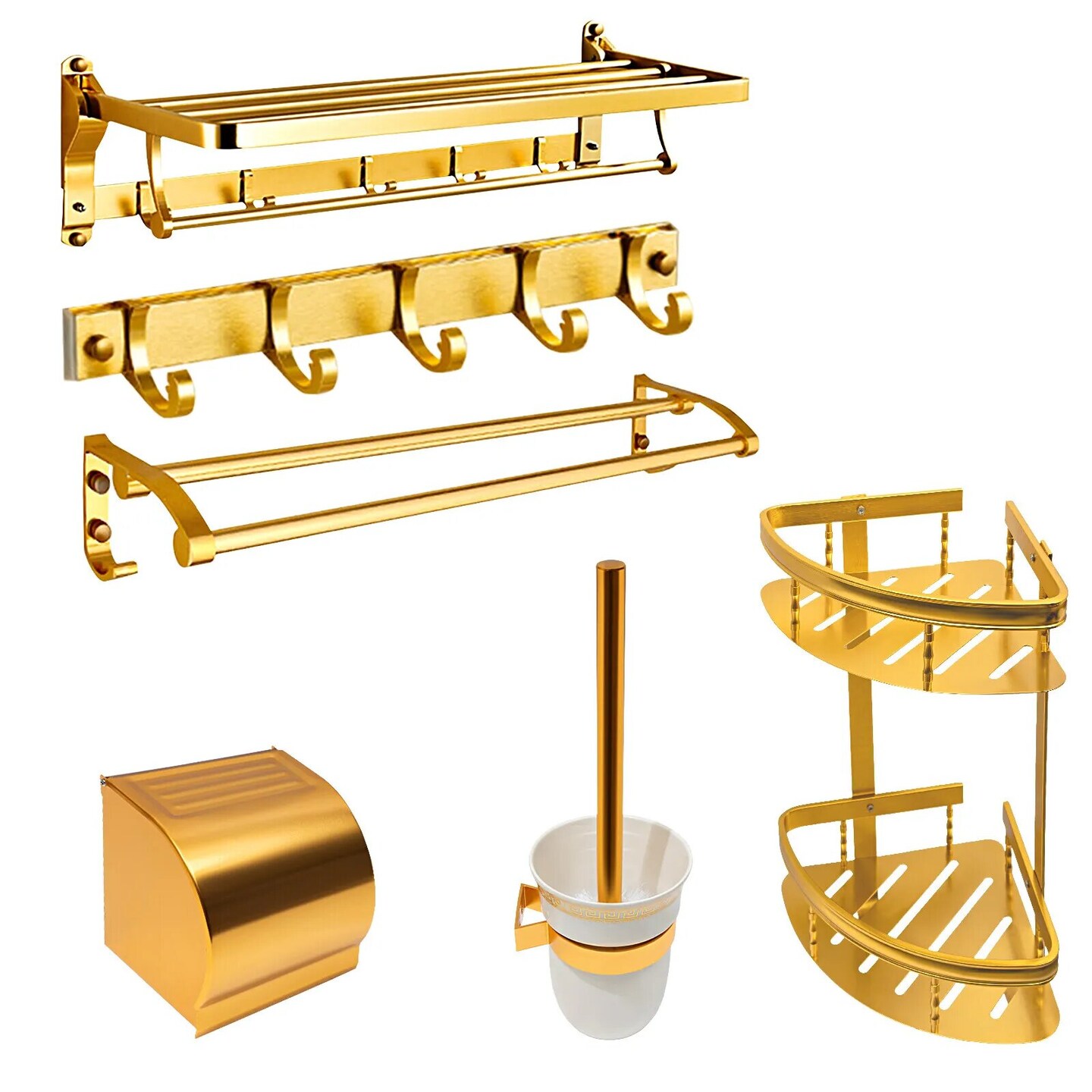 Kitcheniva Wall-Mounted Bathroom Accessories Set Gold