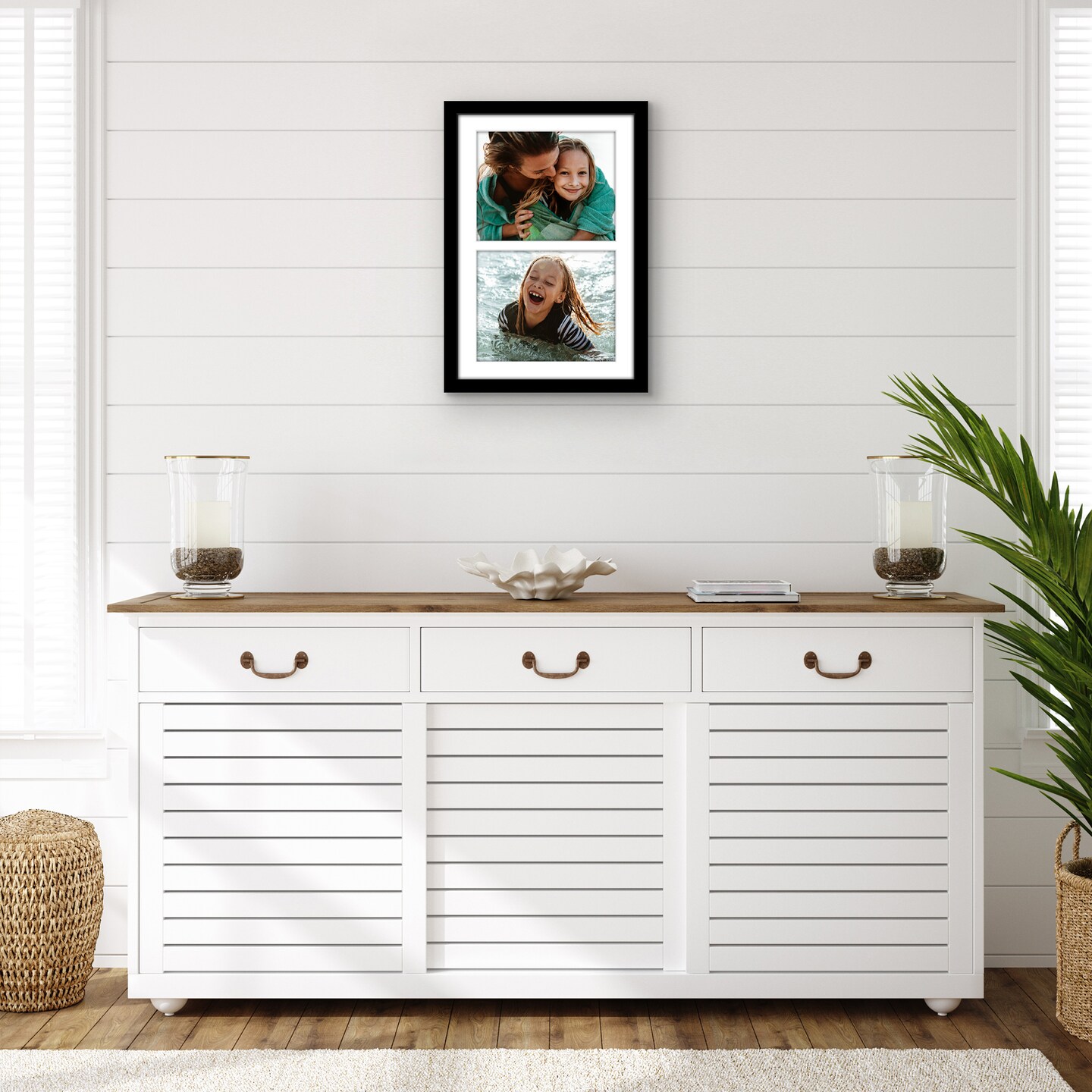 Americanflat 12x28 Collage Picture Frame - Fits Two 8x10 Photos or One 12x18 Picture