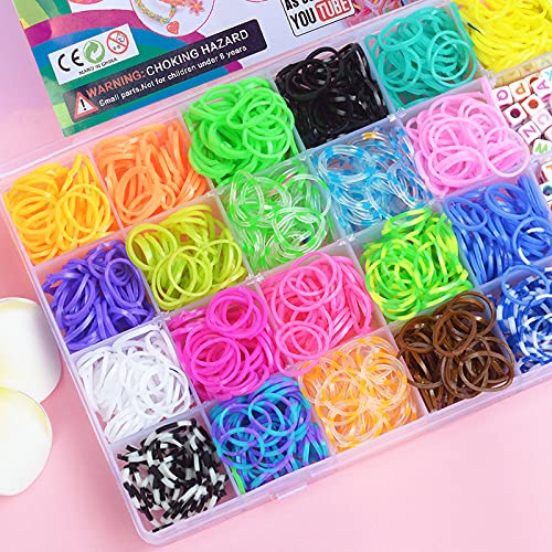 Rubber Band Bracelet Kit, Loom Bracelet Making Kit, Rubber Bands Refill Loom Set, Rubber Bands for Bracelets Making Kit, Loom Bands Kit for Kids Weaving DIY Crafting Gift