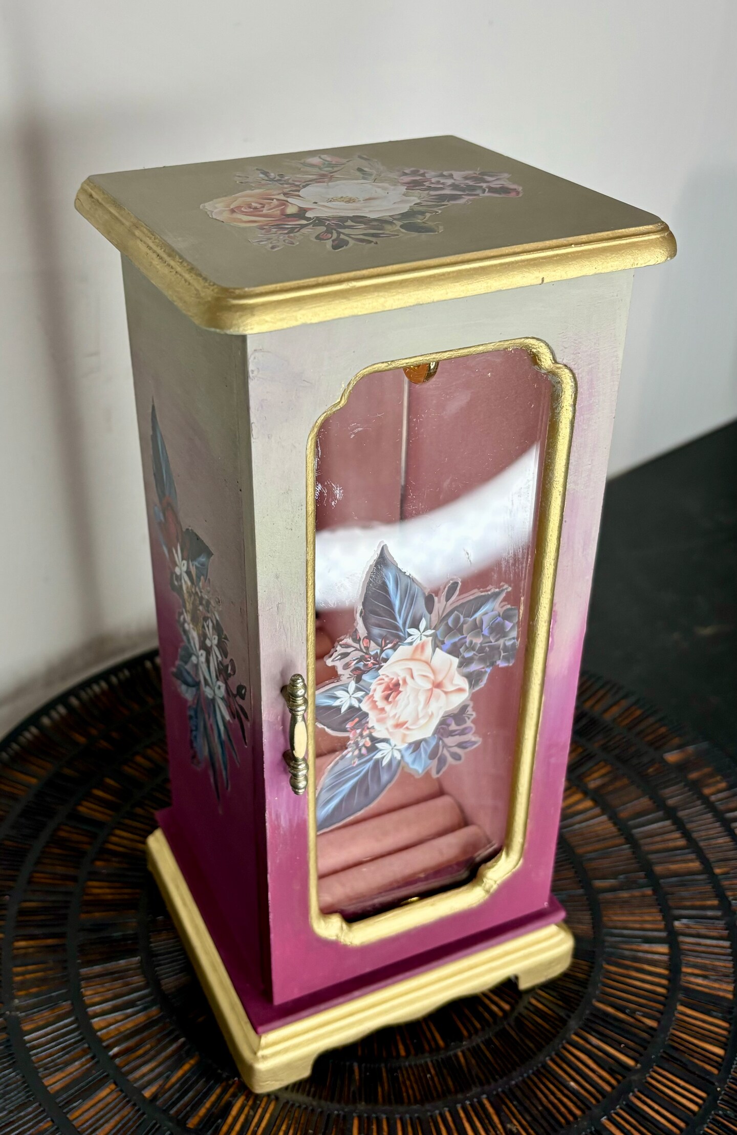 Vintage Wooden Jewelry Box From 1978 with Unique Design! outlet