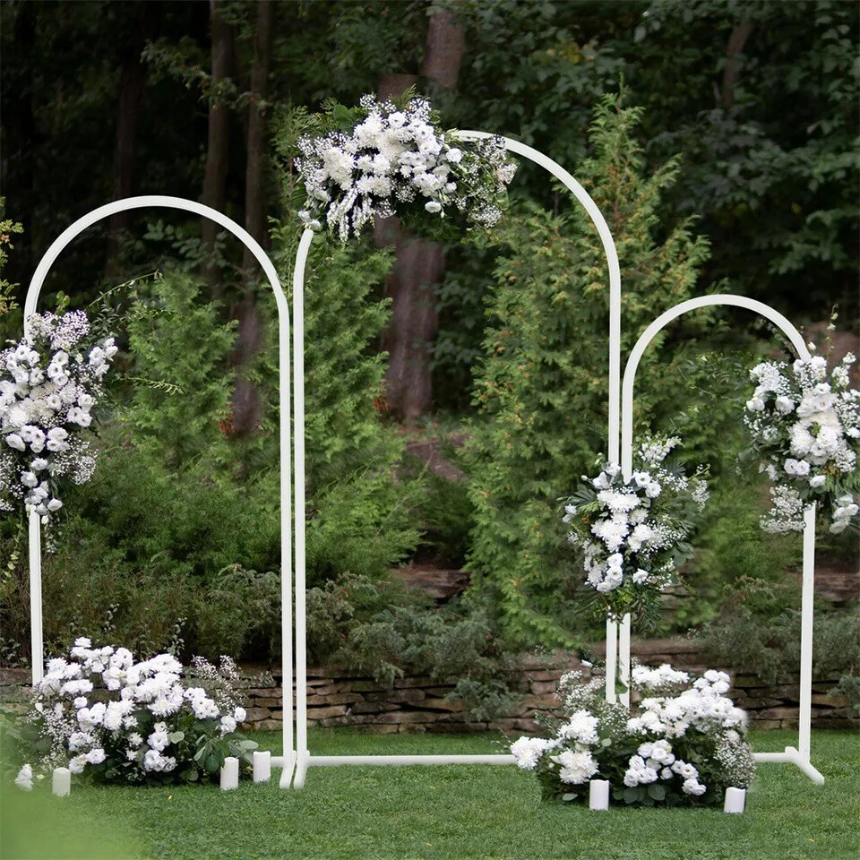 Metal Wedding Arch Backdrop Stand Wedding Arch Frame Set of 3 for Wedding Party