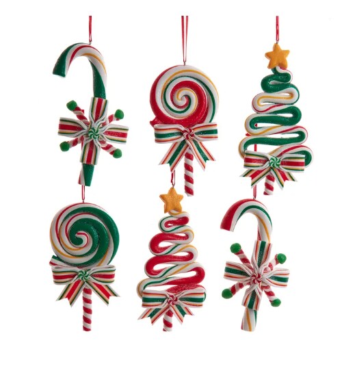 5.25&#x201C; - Candy Ornaments Assortment - 6