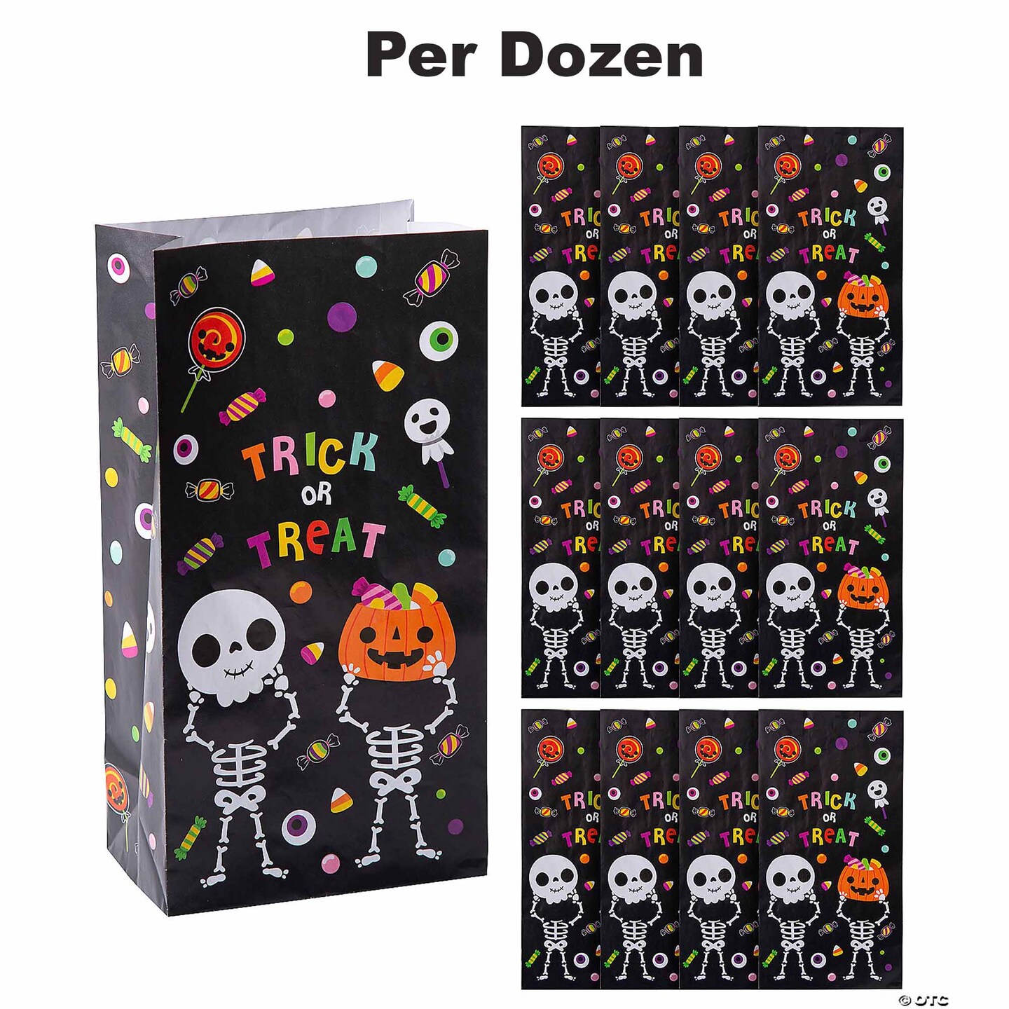 5&#x22; x 10&#x22; Halloween Boo Crew Paper Treat Bags - 12 Pc.