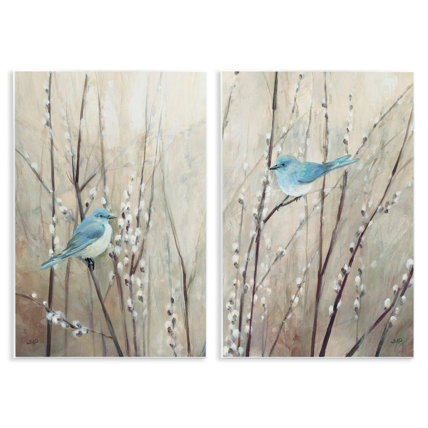 Stupell Industries Peaceful Perched Blue Birds Wall Plaque Art