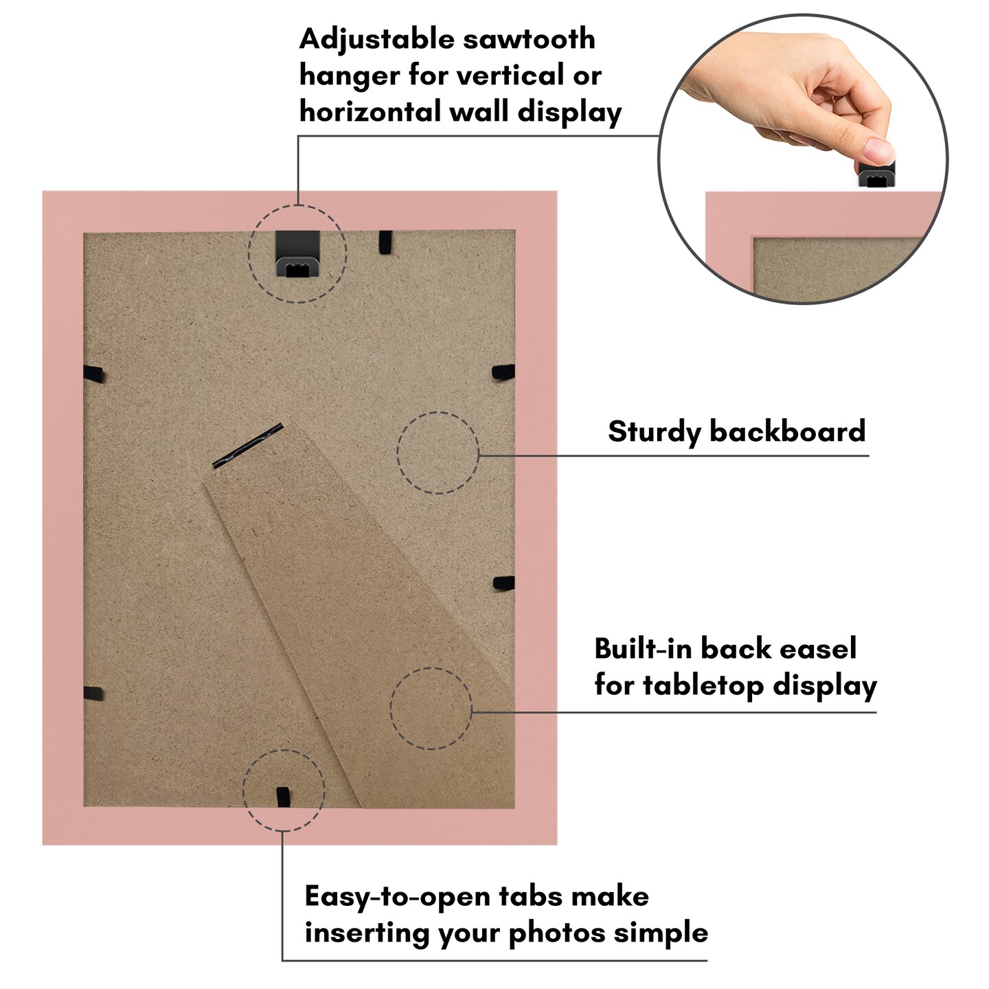 Americanflat Picture Frame with Wavy Mat - Ideal for Any Room, Living Rooms, Dorm Room