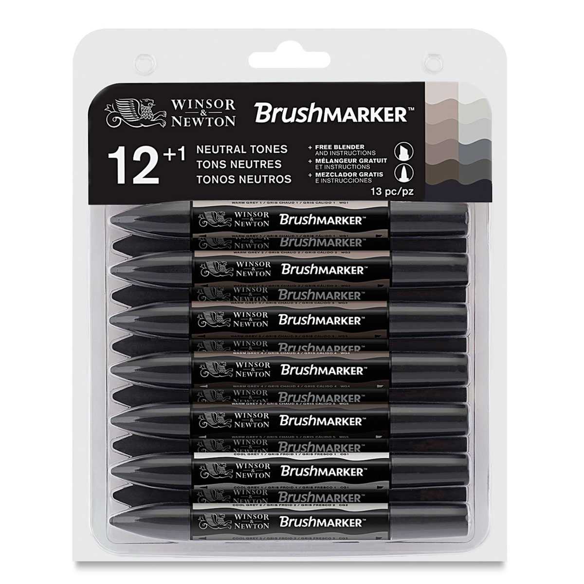 Winsor &#x26; Newton Promarker Brush Markers - Neutral Tones, Set of 12