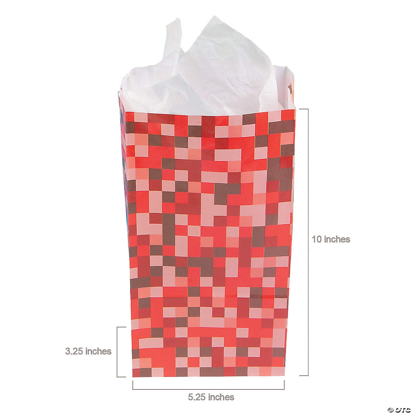 Pixel Pattern Paper Treat Bags - 12 Pc.