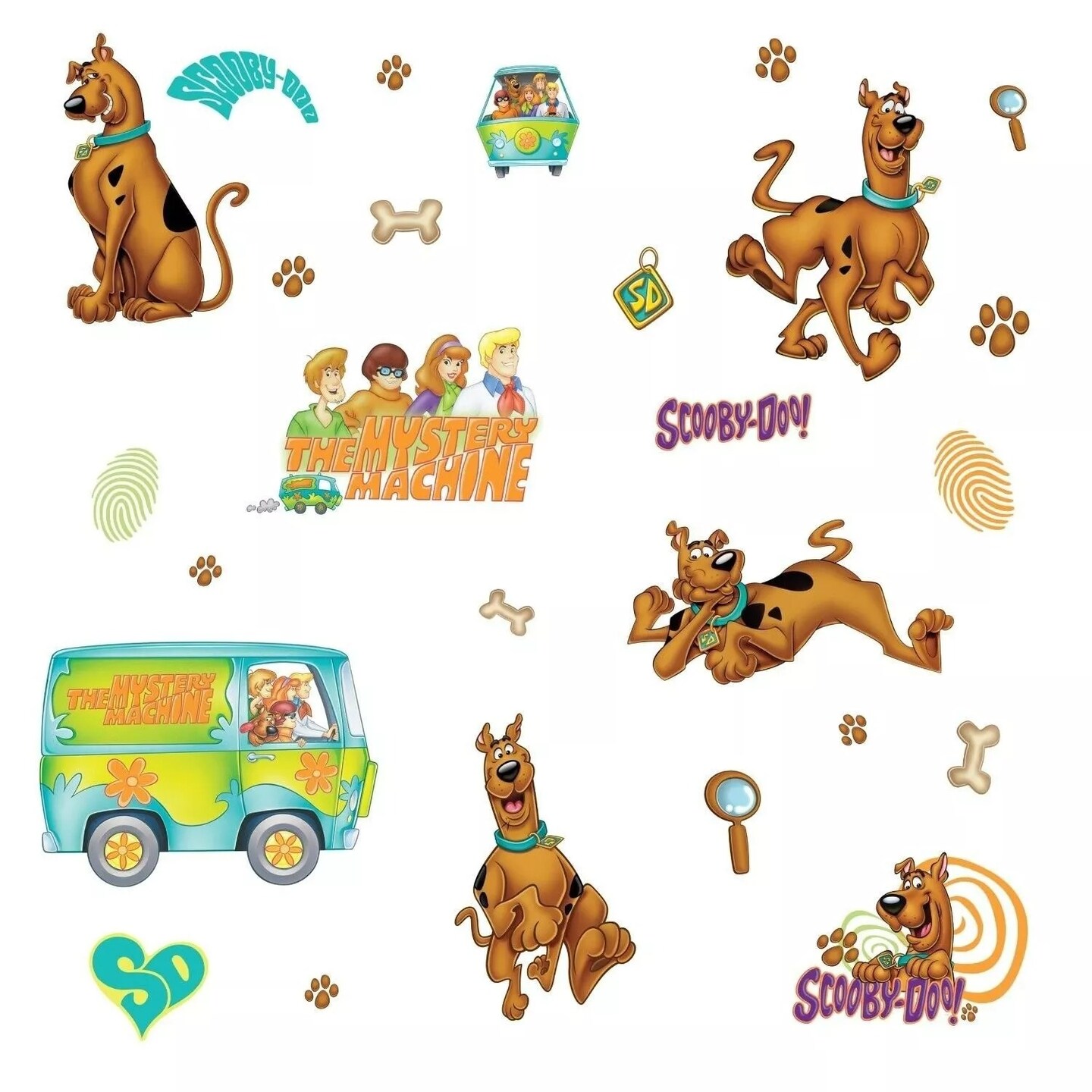SCOOBY DOO 26 BiG Wall Stickers Room Decor Mystery Machine Decals Decorations