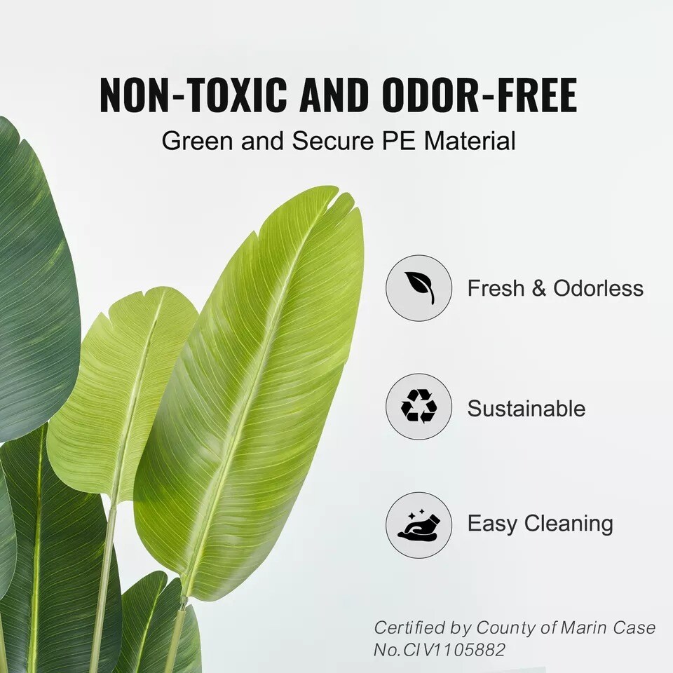 Bird Of Paradise 5ft Tall Fake Palm Tree Artificial Faux Silk Plant in Pot Decor