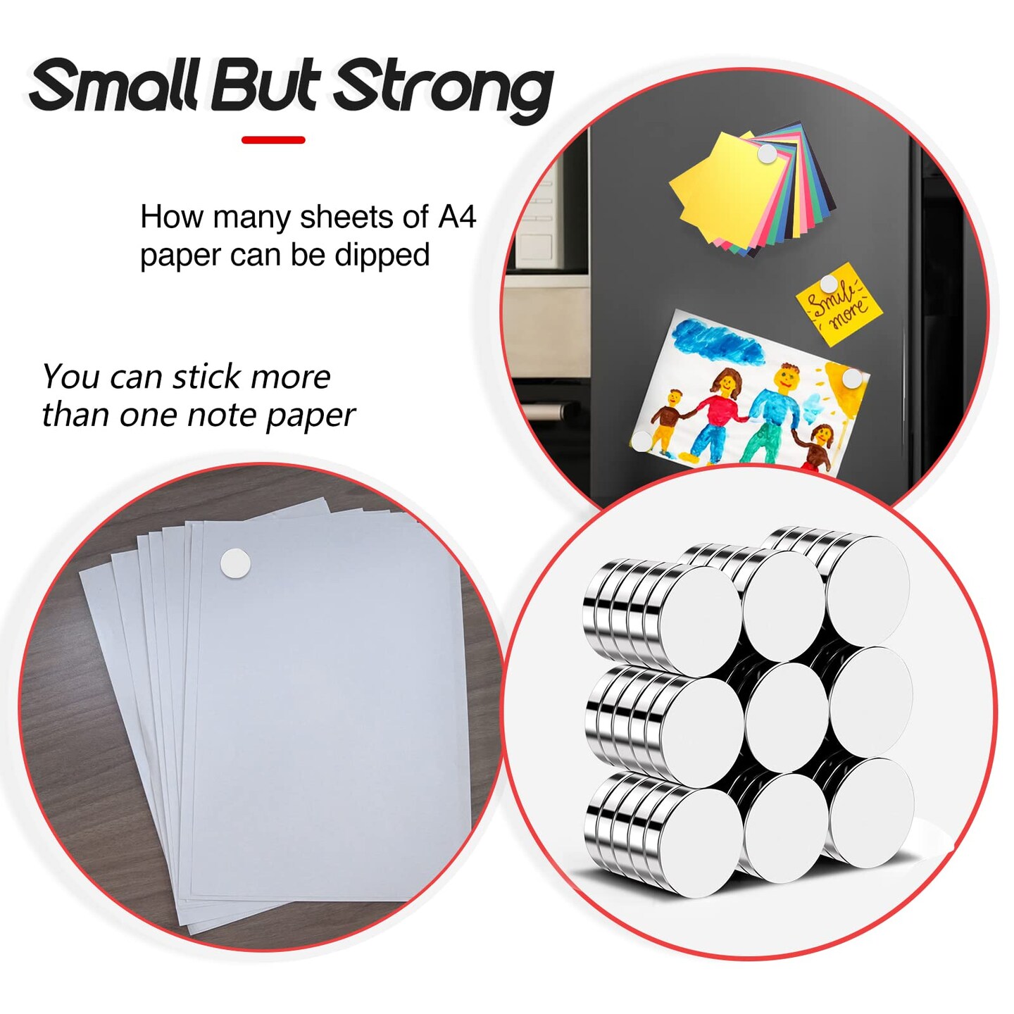 50 Pieces Refrigerator Magnets , 10x3mm Tiny Round Disc Small, Muti-use Premium Neodymium Fridge Magnets Rare Earth, Whiteboard Magnets for Crafts, DIY, Office, Dry Erase Board.