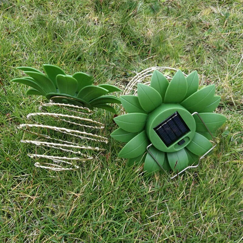 Solar Wind Chimes Lights LED Pineapple Color Changing Hanging Lamp Garden Decor