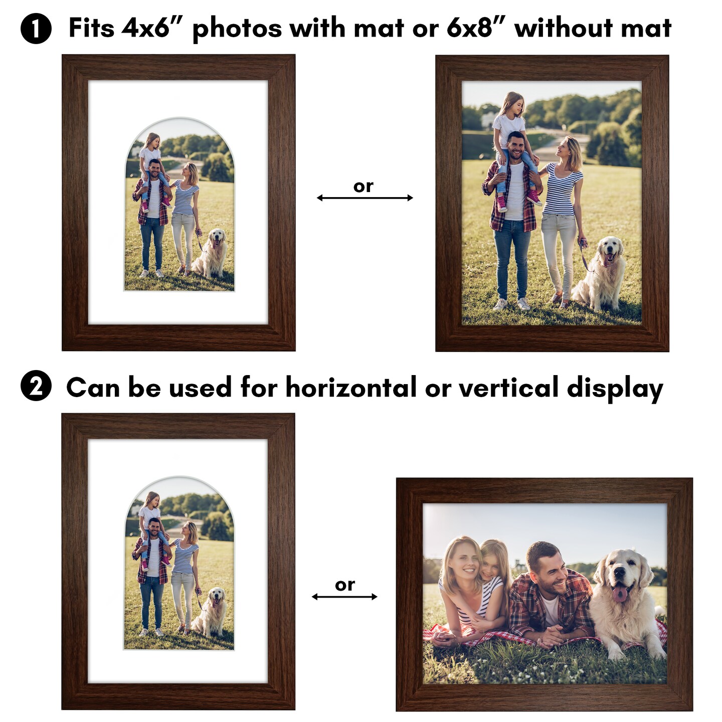 Americanflat Picture Frame with Arch-Shaped Mat - Ideal for Any Room, Living Rooms, Dorm Room