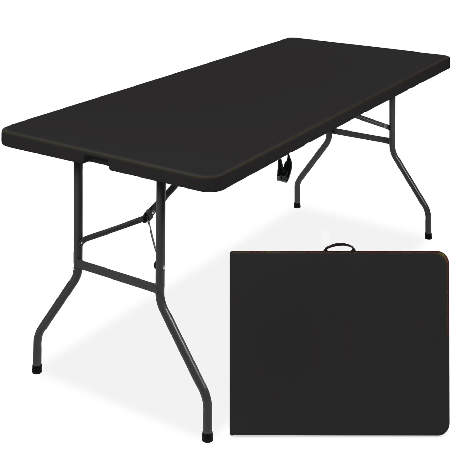 Best Choice Products 6ft Plastic Folding Table, Indoor Outdoor Heavy Duty Portable w/ Handle, Lock