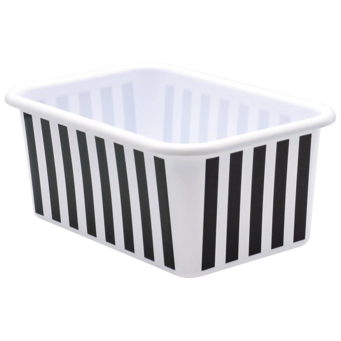 Black and White Stripes Small Plastic Storage Bin, Pack of 3