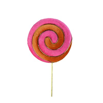 Colorful Plush Lollipop Spray | 23" Pink, Orange, and Gold Candy Decor -57115PKOR