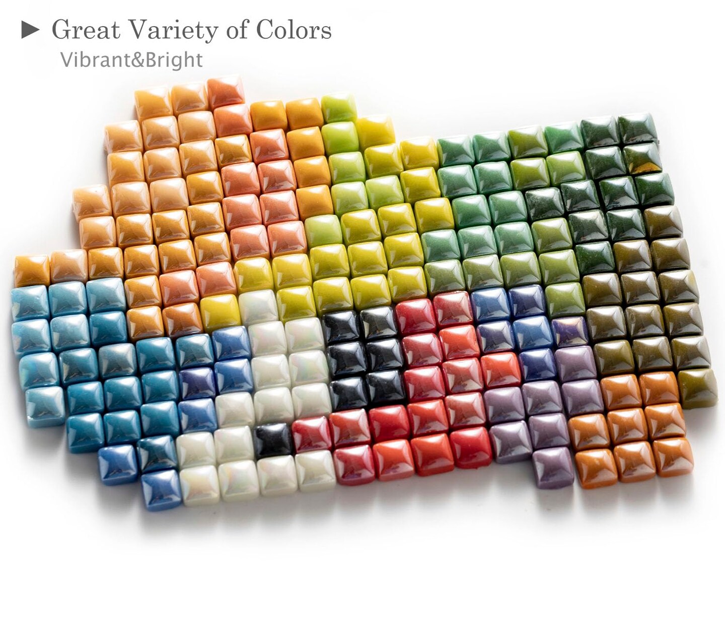 350 Pieces 1.7 Pounds Vibrant Glass Mosaic Tiles Assortment for Crafts, Colorful Glossy Stone Glass Tiles Pieces Bulk for Mosaic Art Craft Home Garden Decoration