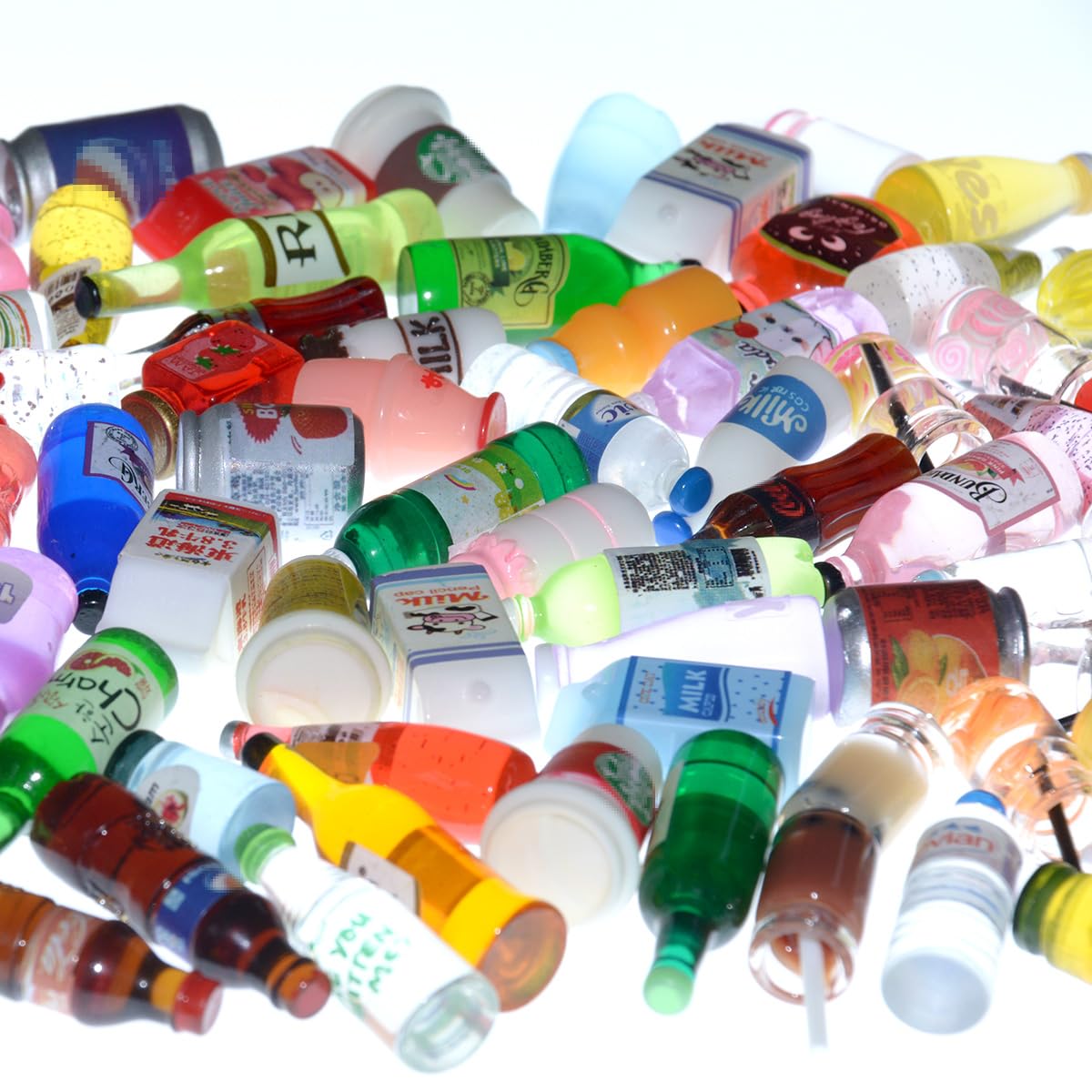 20 Pieces Miniature Food Drink Bottles Pretend Play Kitchen Game Party Toys (10 Bottles + 10 Foods&#xFF08;Random&#xFF09;)