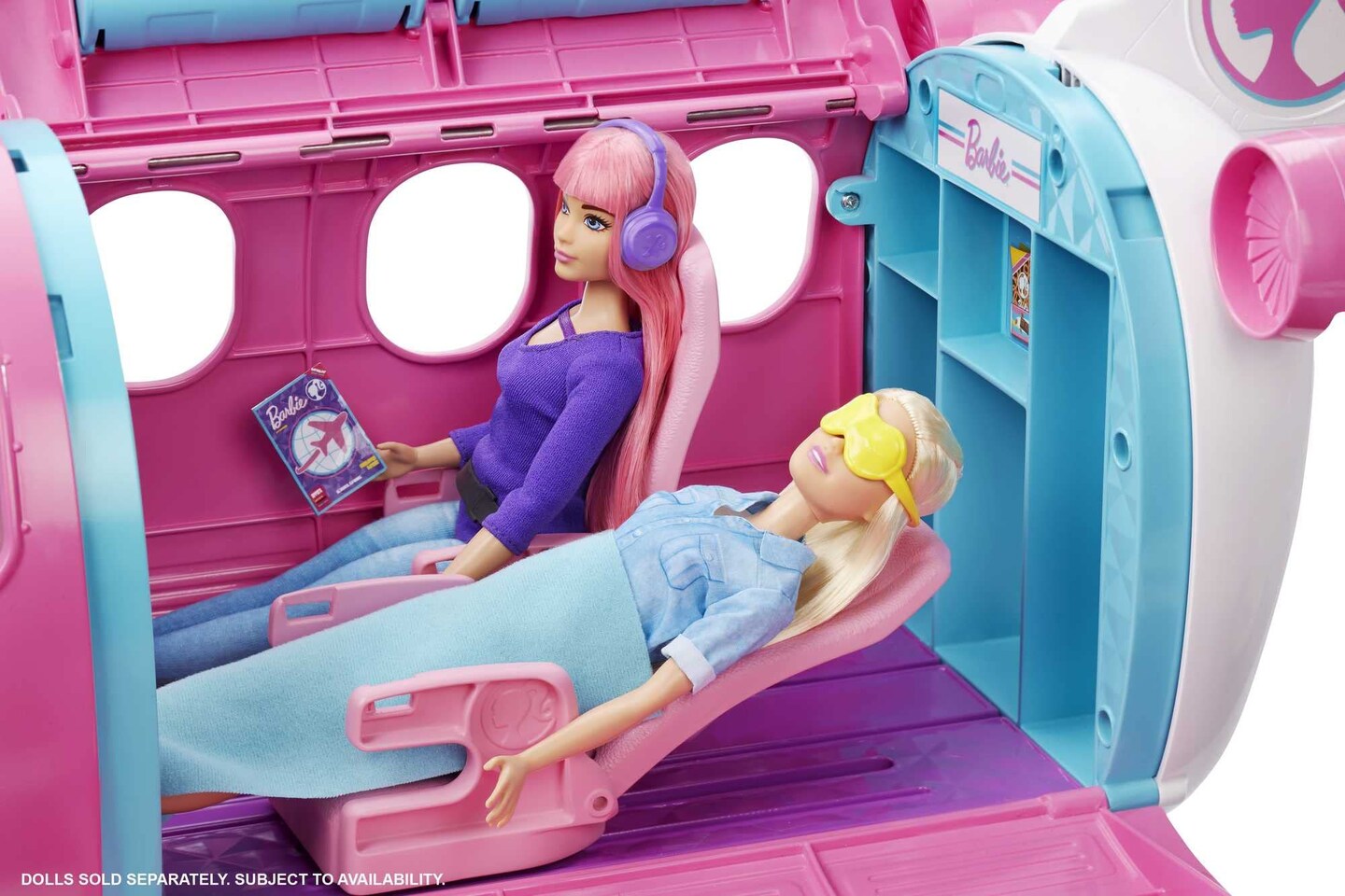 Barbie Toy Airplane Playset, Dreamplane with 15+ Doll-Sized Accessories Including Puppy, Snack Cart, Reclining Seats &#x26; More (Exclusive)