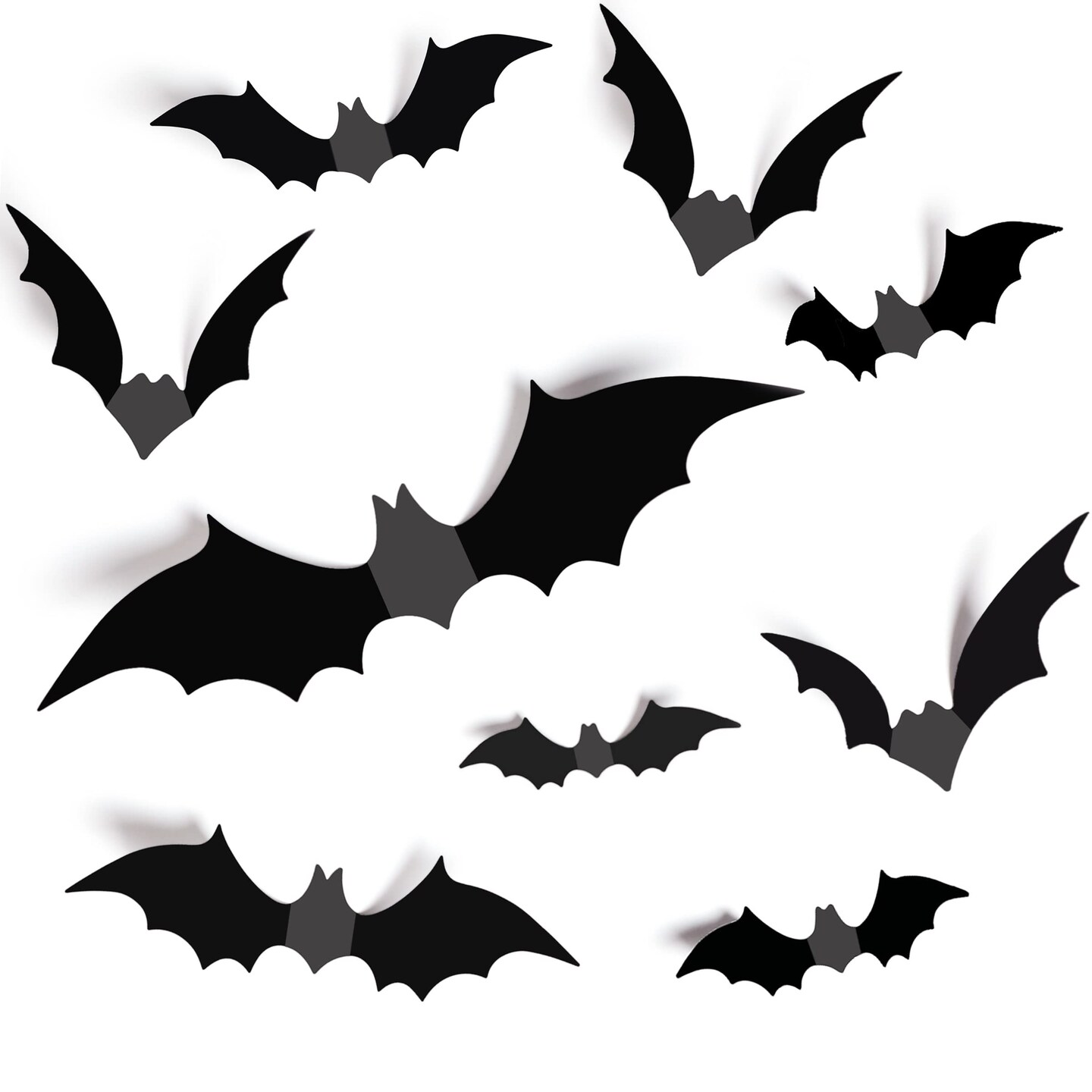 64 Pieces Halloween Decorations Bats Wall Decor Halloween Party Decorations Indoor Outdoor Halloween Decor Supplies,  Reusable PVC 3D Black Bats Stickers for Creepy Home Bathroom Decor