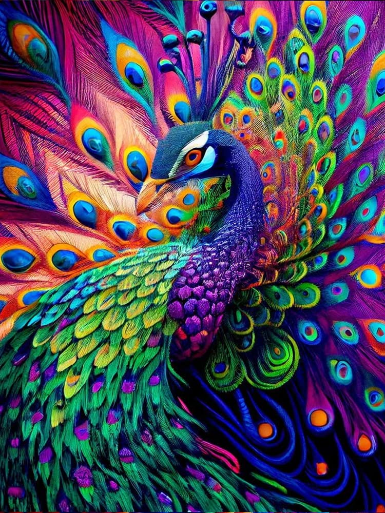 11.8x15.7inch 5D Diamond Painting Kits for Adults - Peacock Diamond Art Kits for Adults Kids Beginner,DIY Animals Round Full Drill Paintings with Diamonds Gem Art for Adults Home Wall Decor