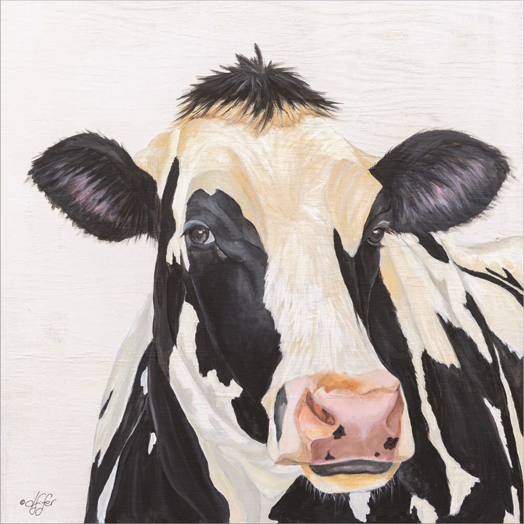 Holstein Cow by Diane Fifer 12&#x22; x 12&#x22; Canvas Wall Art