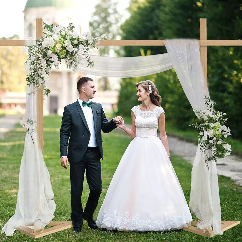 Heavy Duty Wooden Wedding Arch Backdrop Stand Garden Lawn Ceremony Background