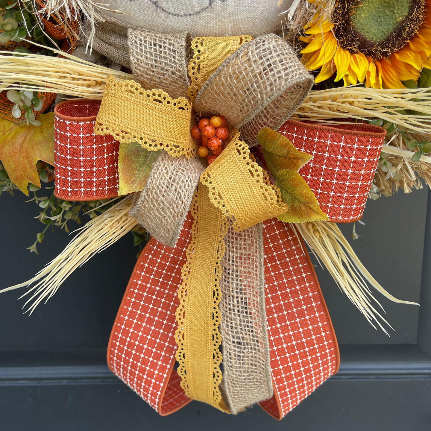 Fall Wreath, Scarecrow Wreath, Thanksgiving, Pumpkin Wreath, Sunflower newest Wreath