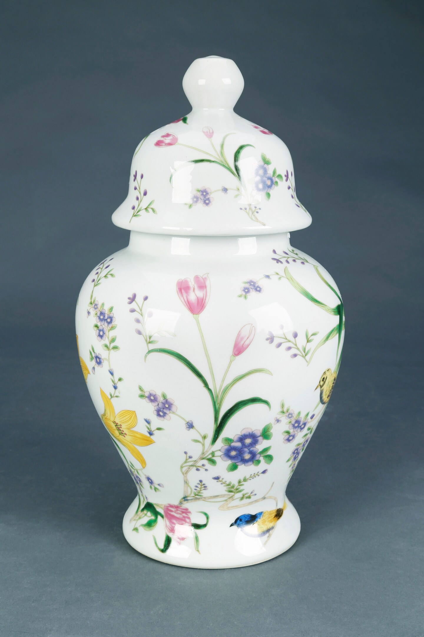 AA Importing Birds and Flowers 14&#x22; Ginger Jar with Lid