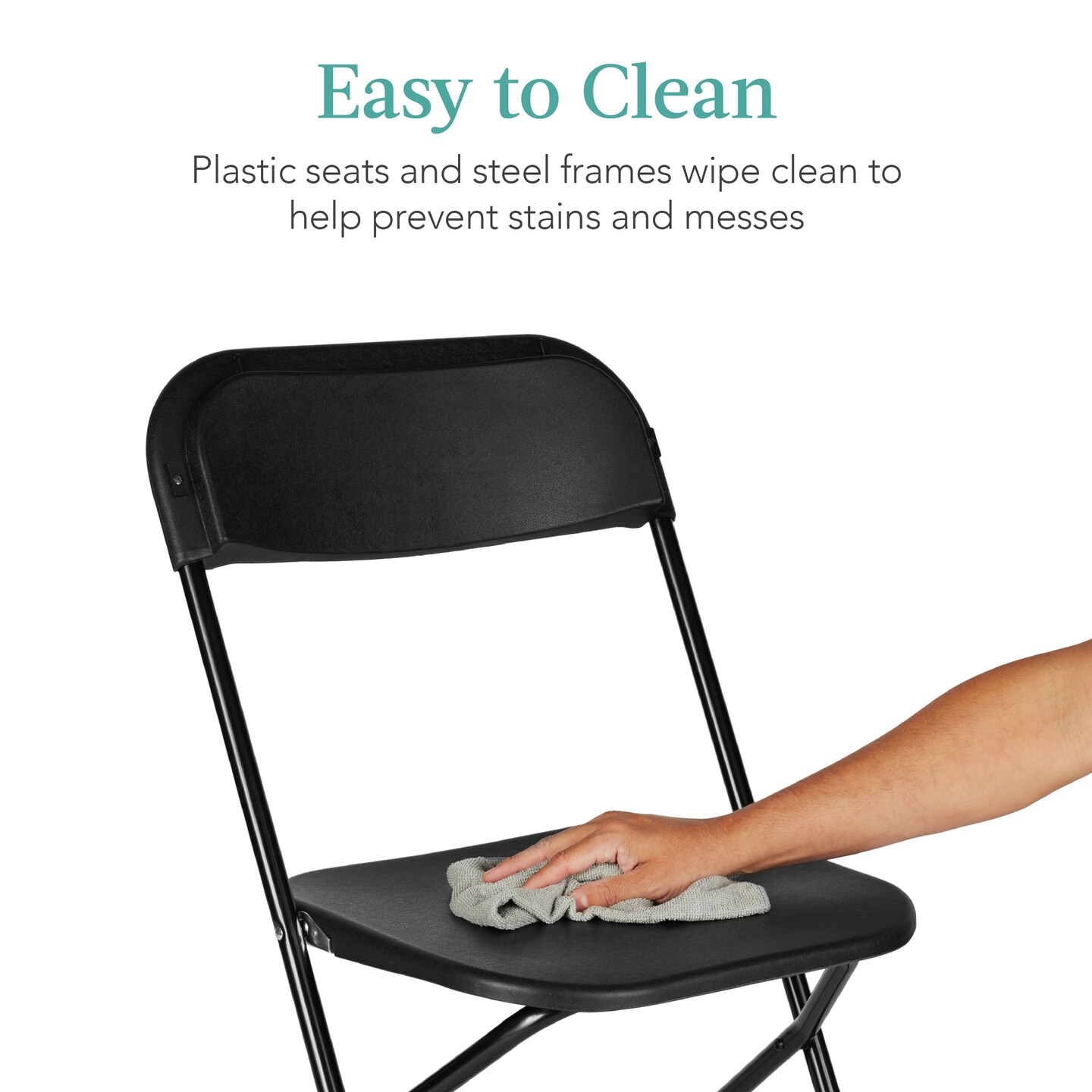 Best Choice Products Set of 10 Folding Stacking Plastic Chairs w/ Non-Slip Feet, 350lb Capacity