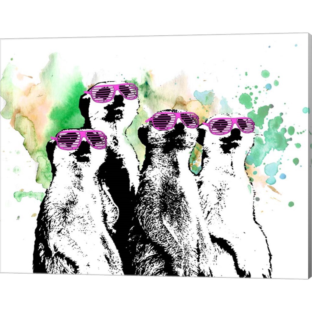 Hip Family Portrait - Pink Glasses by Color Me Happy 20&#x22; x 16&#x22; Canvas Wall Art