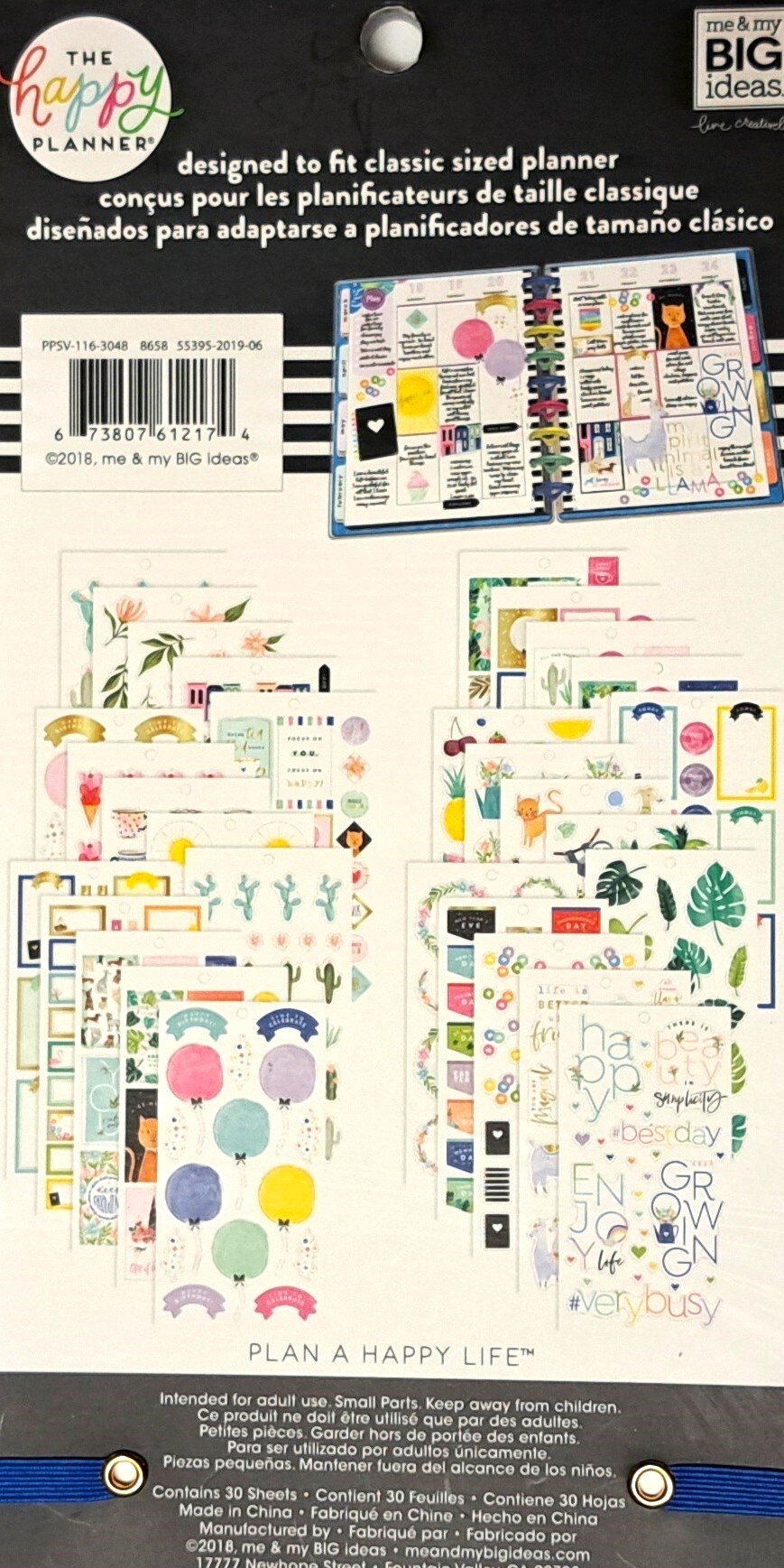 The Happy Planner Happy Illustrations 521 Piece Sticker Sheets