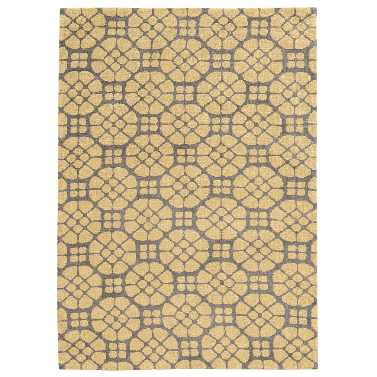 Geo Lynette Grey Rug 5X7 Handtufted Microfiber Soft Geometric Design
