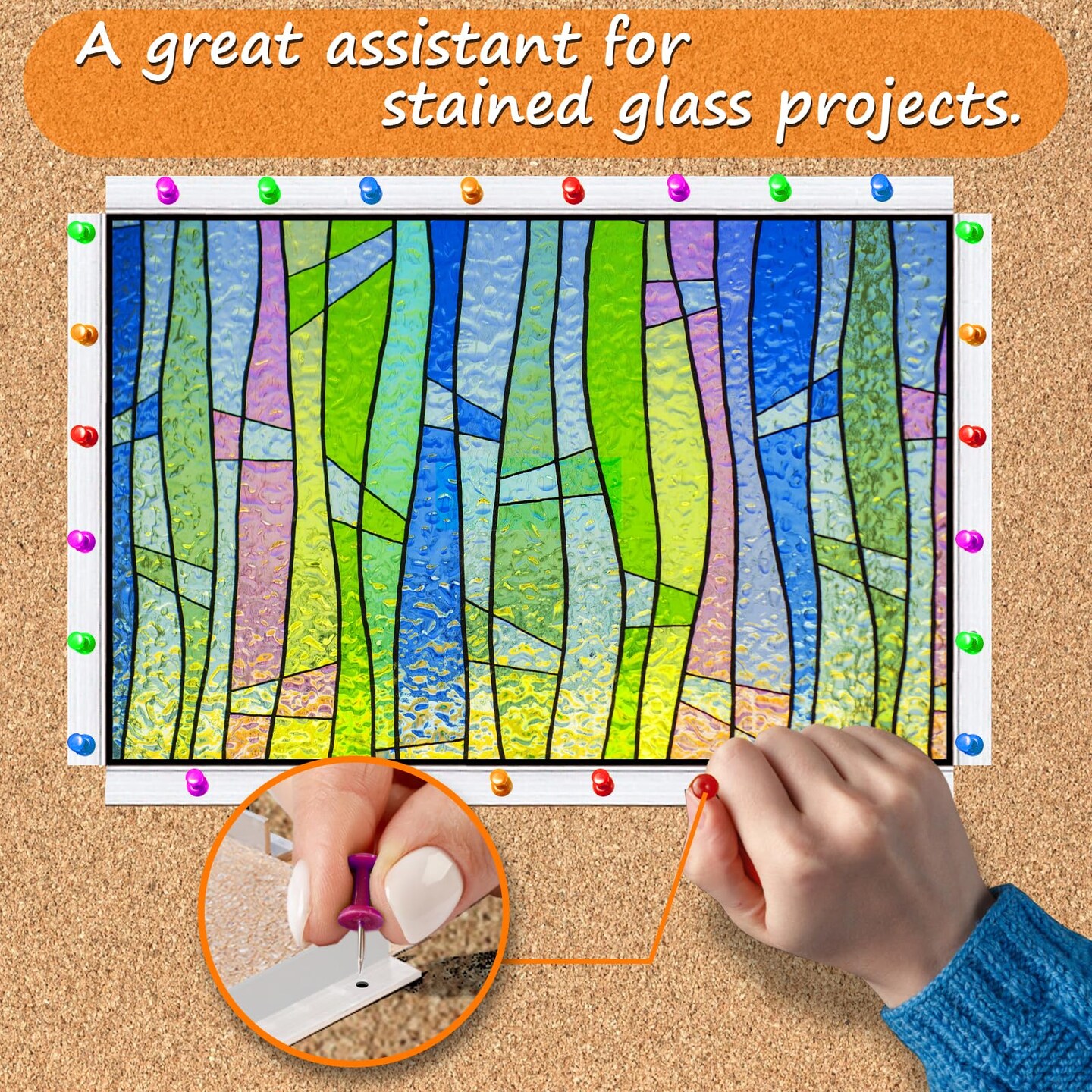 12&#x22; X 12&#x22; Stained Glass Supplies, 1/2&#x22; Thick Heat Resistant Stained Glass Work Surface, Stain Glass Tools and Supplies to Protect Table and Countertops from Damage - by Godora