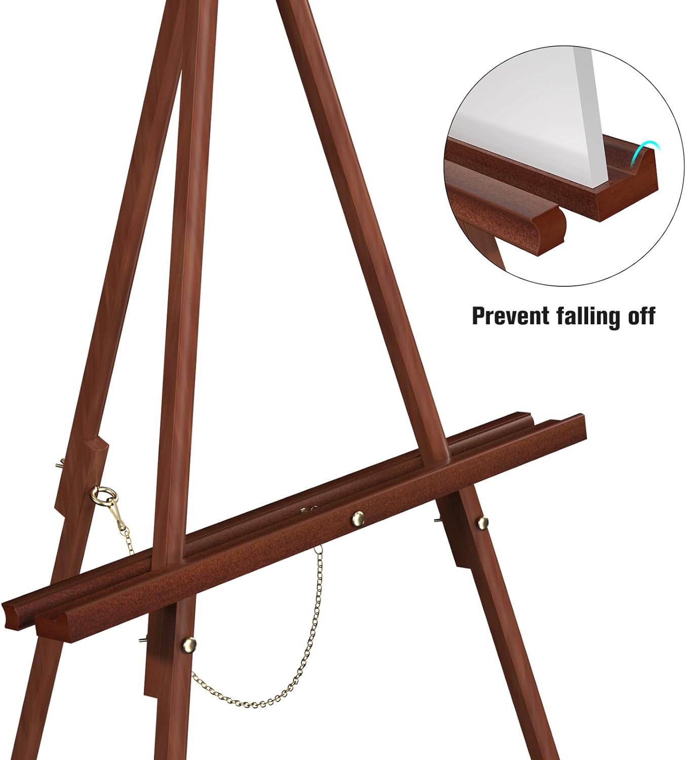 Art Easel Wooden Stand, 63" Portable Tripod Display. Artist easel - Adjustable Floor Wood Poster Stand for Wedding, Painting, Drawing, Display Show, Brown