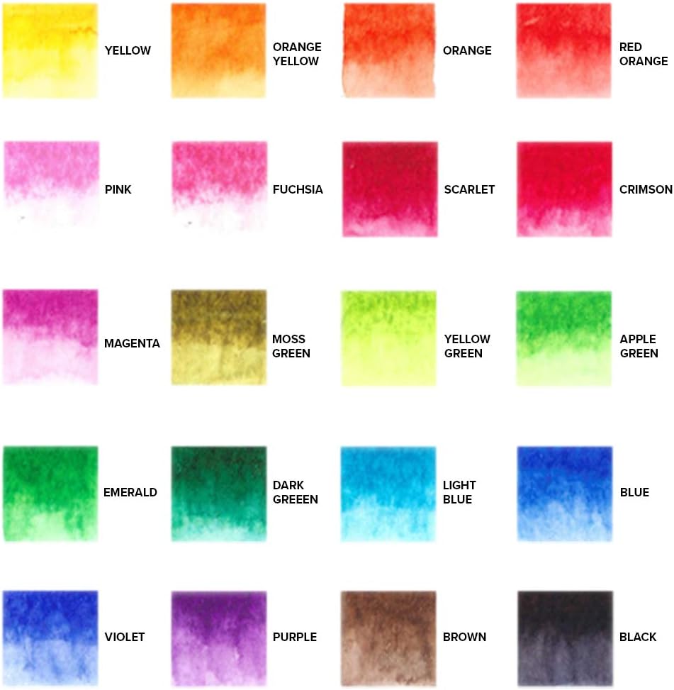 Set of 20 High-Quality Watercolor Brush Pens with Real Brush Tips, a Mess-Free Storage Case, Washable Nontoxic Markers, and a Portable Painting Station