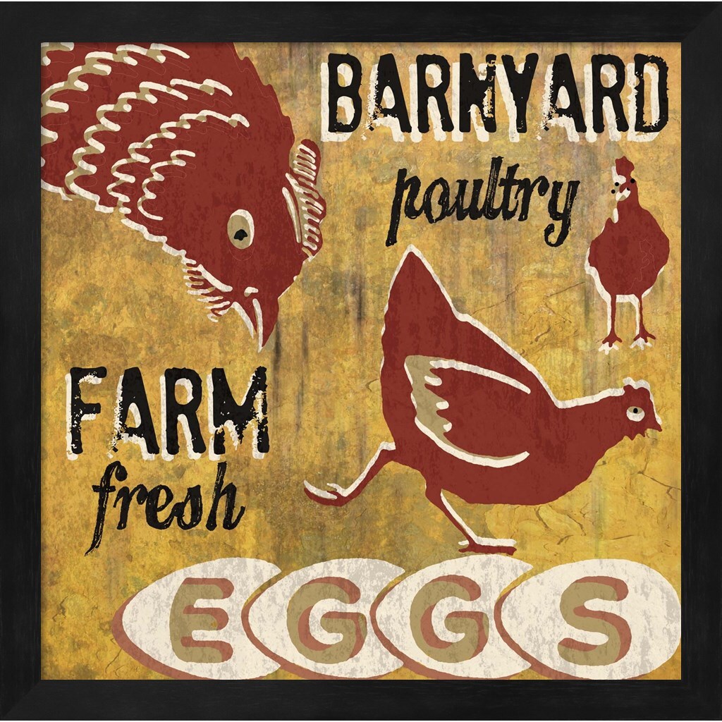 Barnyard Poultry by Erin Clark 13&#x22; x 13&#x22; Framed Wall Art