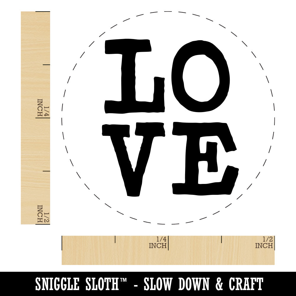 Love Text Stacked Rubber Stamp for Stamping Crafting Planners