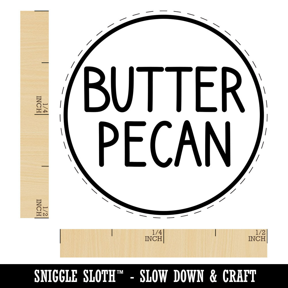 Butter Pecan Flavor Scent Rounded Text Rubber Stamp for Stamping Crafting Planners