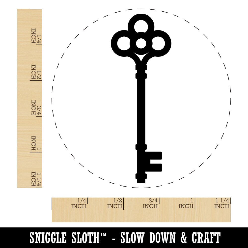 Vintage Skeleton Key Rubber Stamp for Stamping Crafting Planners