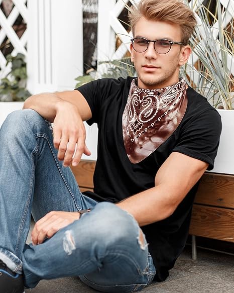 14 pieces Bandanas Paisley Print Novelty Headband Cowboy Headwraps Scarfs Hair Head Bandana for Women Men Boy Girl