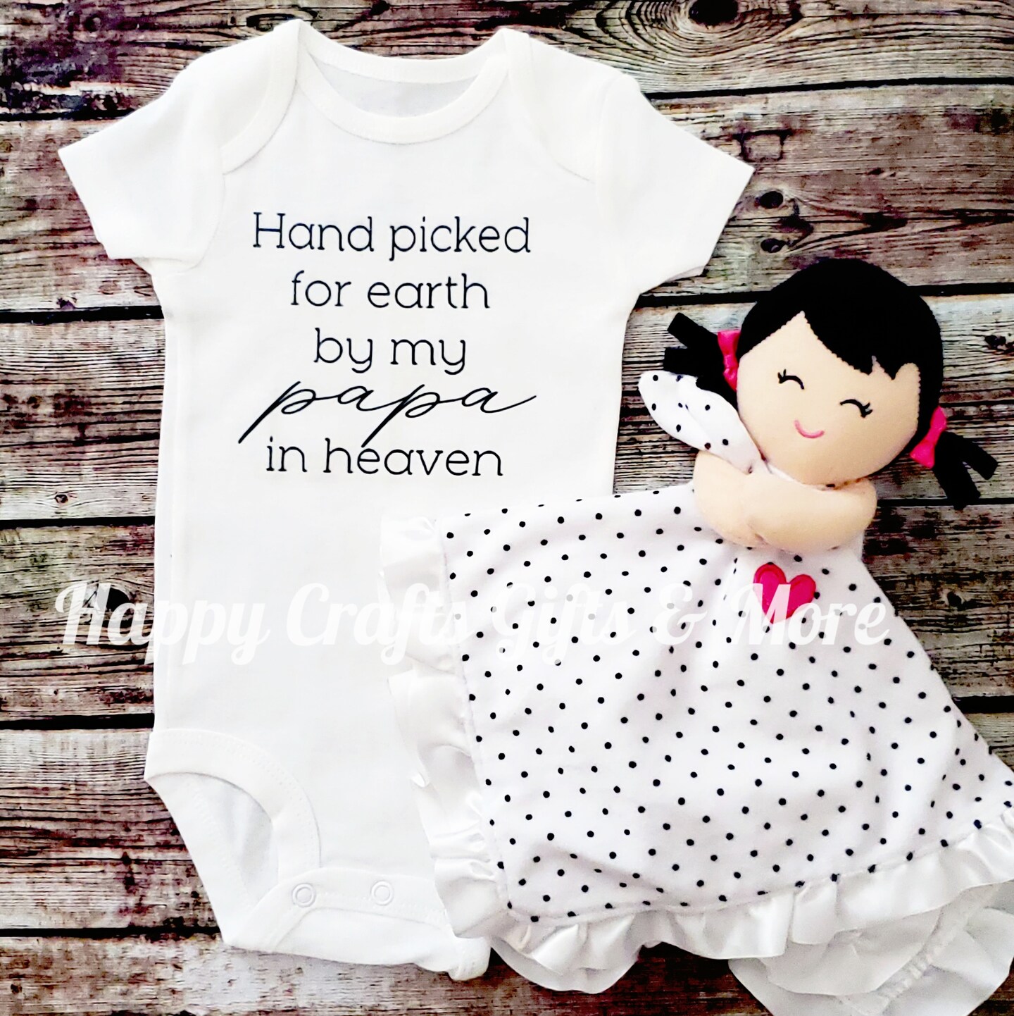 Hand Picked For Earth By My Great Grandma In Heaven Baby Bodysuit - Newborn Short Sleeve Onesie