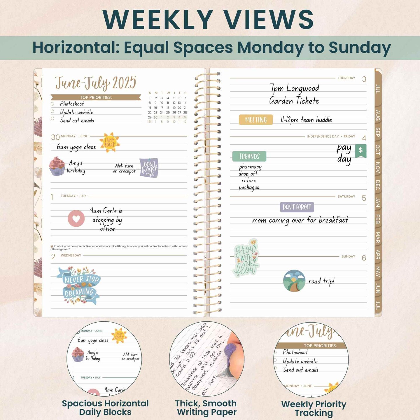 bloom daily planners 2025-26 Academic Planner, Soft Cover, 5.5&#x22; x 8.25&#x22;, Butterfly Garden